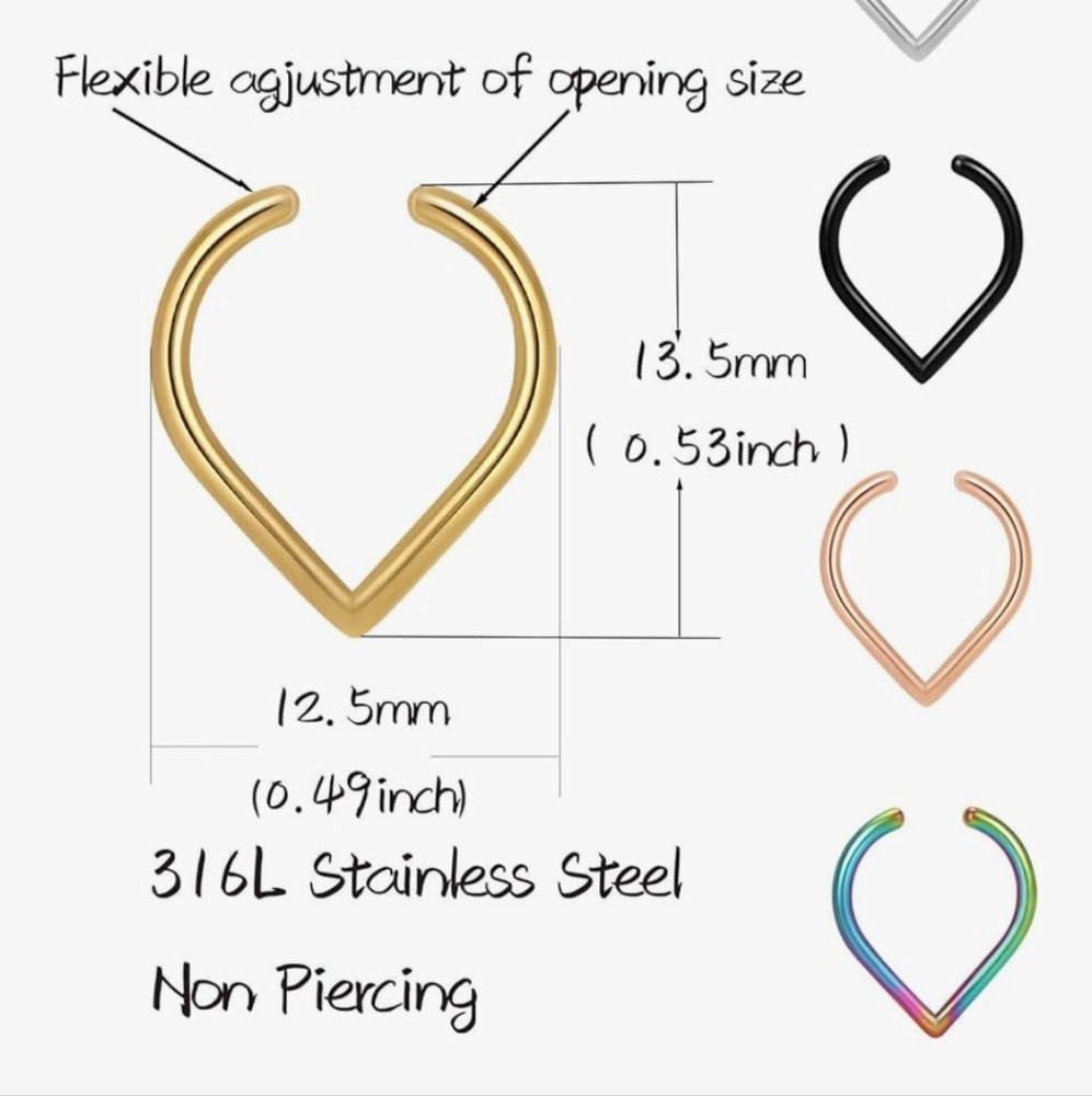 9 Faux Septum Rings - Brand New - Picture 2 of 9